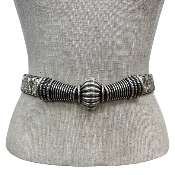 Quelli Della Pelle Handmade Italian Leather & Silver Belt With Intricate Detaili main image 7